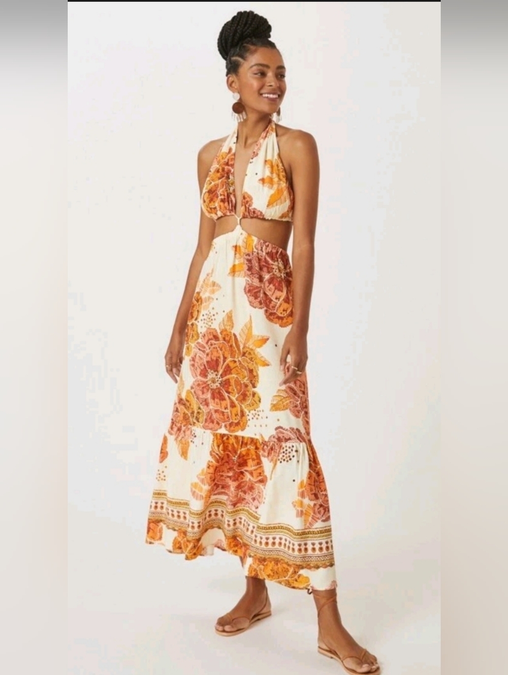 Farm Rio x Anthropologie Cutout Maxi Dress XS